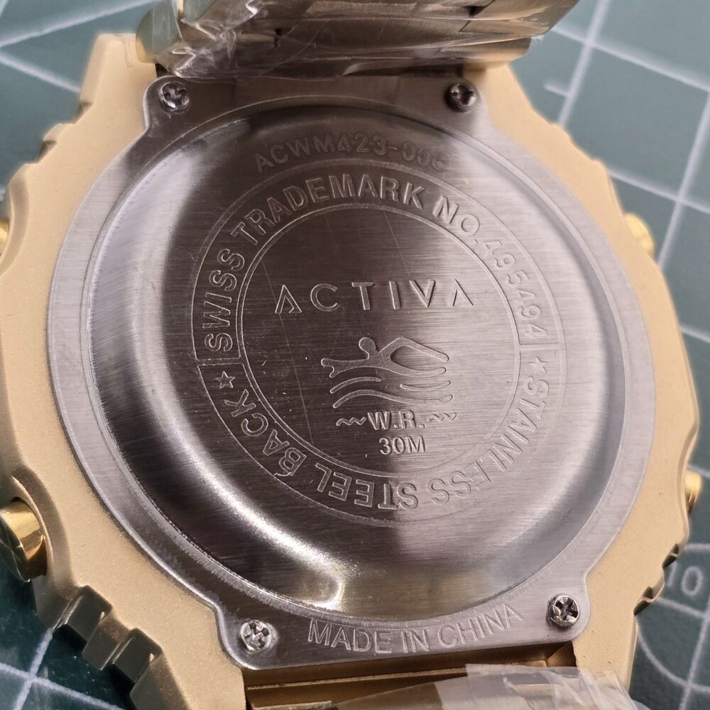 Activa x Invicta Digital Unisex Watch 45.5mm, Gold Band, White Dial NEW W/ Box! - Picture 7 of 8